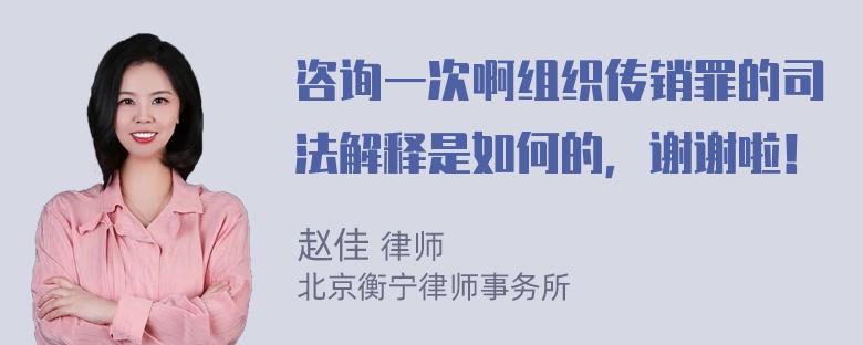 咨询一次啊组织传销罪的司法解释是如何的，谢谢啦！