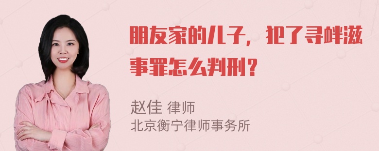 朋友家的儿子，犯了寻衅滋事罪怎么判刑？