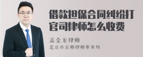 借款担保合同纠纷打官司律师怎么收费