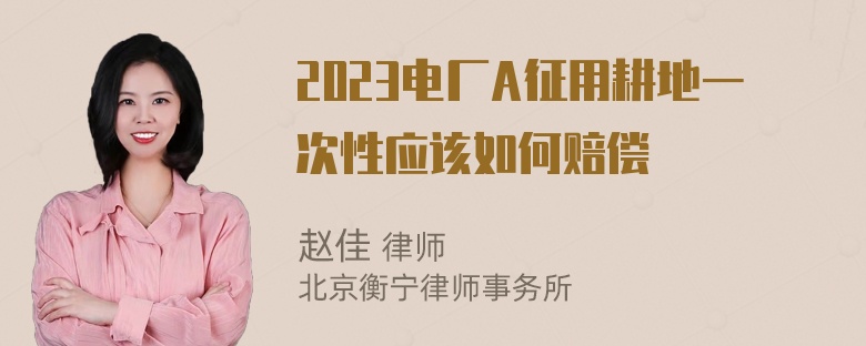 2023电厂A征用耕地一次性应该如何赔偿