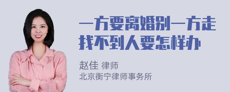 一方要离婚别一方走找不到人要怎样办