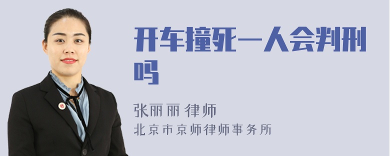 开车撞死一人会判刑吗