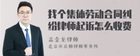 找个集体劳动合同纠纷律师起诉怎么收费