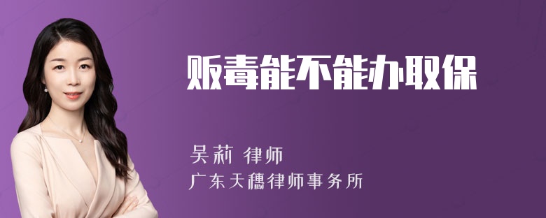贩毒能不能办取保