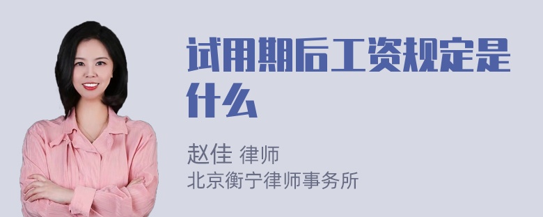 试用期后工资规定是什么