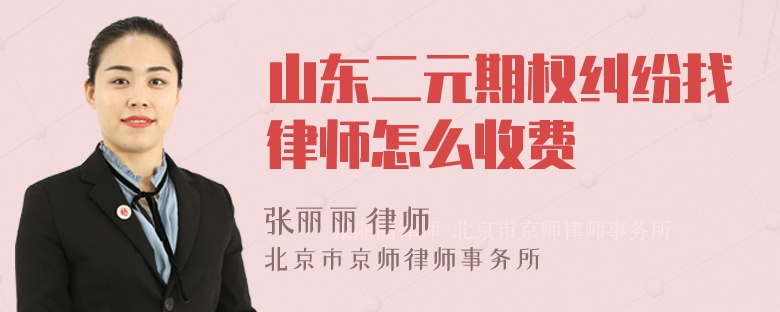 山东二元期权纠纷找律师怎么收费