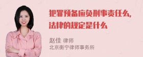 犯罪预备应负刑事责任么，法律的规定是什么