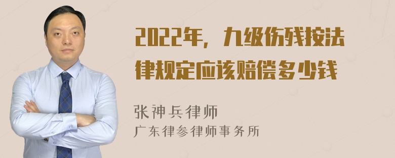 2022年，九级伤残按法律规定应该赔偿多少钱