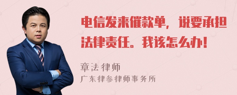 电信发来催款单，说要承担法律责任。我该怎么办！