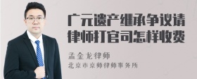 广元遗产继承争议请律师打官司怎样收费