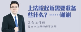 上法院起诉需要准备些什么？……谢谢