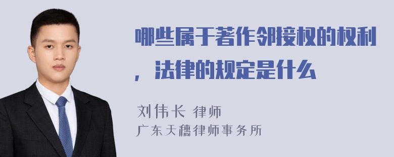 哪些属于著作邻接权的权利，法律的规定是什么