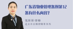 广东省物业管理条例第12条有什么内容？