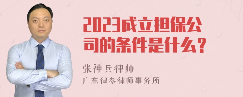 2023成立担保公司的条件是什么？