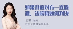 如果开庭对方一直躲避，法院将如何判决