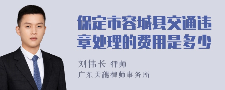 保定市容城县交通违章处理的费用是多少