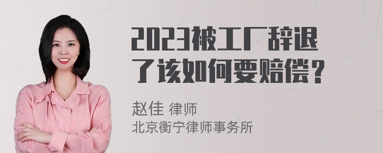 2023被工厂辞退了该如何要赔偿？