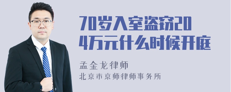 70岁入室盗窃204万元什么时候开庭