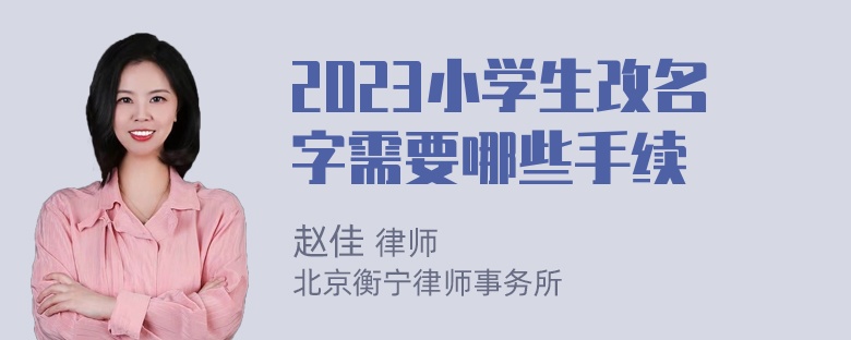 2023小学生改名字需要哪些手续