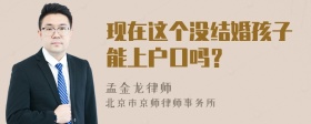 现在这个没结婚孩子能上户口吗？