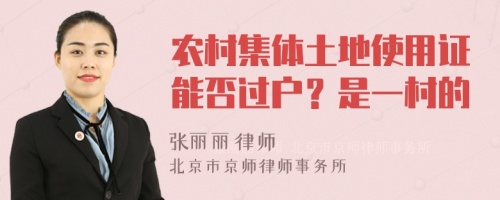 农村集体土地使用证能否过户？是一村的