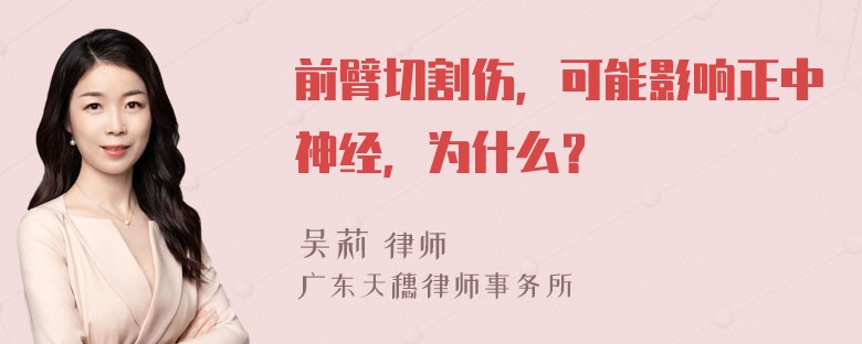 前臂切割伤，可能影响正中神经，为什么？