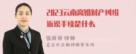 2023云南离婚财产纠纷诉讼手续是什么