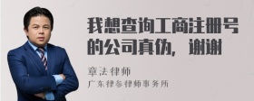 我想查询工商注册号的公司真伪，谢谢