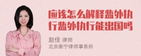 应该怎么解释监外执行监外执行能出国吗