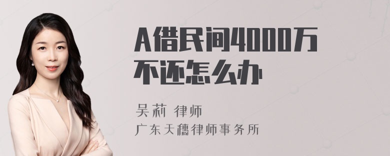 A借民间4000万不还怎么办