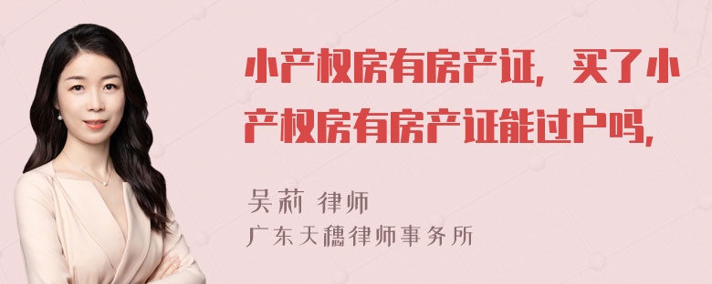 小产权房有房产证，买了小产权房有房产证能过户吗，