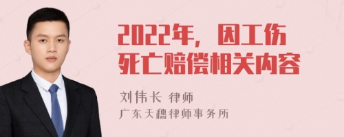 2022年，因工伤死亡赔偿相关内容