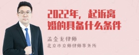 2022年，起诉离婚的具备什么条件