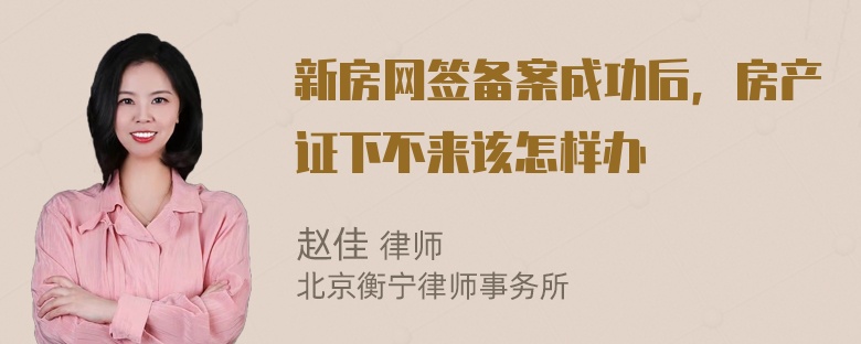 新房网签备案成功后，房产证下不来该怎样办