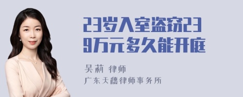 23岁入室盗窃239万元多久能开庭