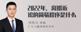 2022年，离婚诉讼的简易程序是什么