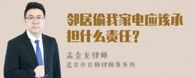 邻居偷我家电应该承担什么责任？