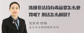 涉嫌非法持有毒品要怎么处罚呢？刑法怎么解释？