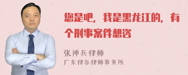 您是吧，我是黑龙江的，有个刑事案件想咨