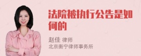 法院被执行公告是如何的