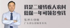 我是二级残疾人农村低保一年可领多少钱