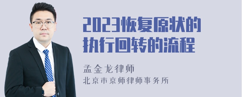 2023恢复原状的执行回转的流程