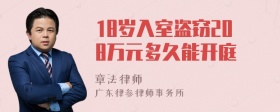 18岁入室盗窃208万元多久能开庭