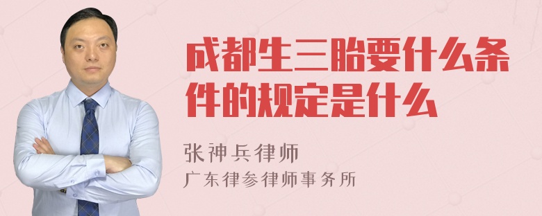 成都生三胎要什么条件的规定是什么