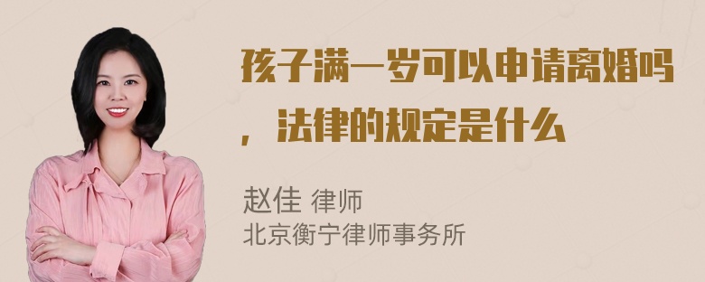 孩子满一岁可以申请离婚吗，法律的规定是什么