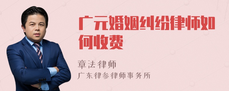 广元婚姻纠纷律师如何收费