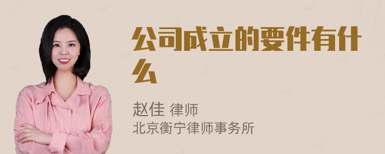 公司成立的要件有什么