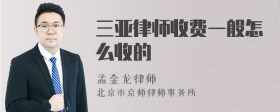 三亚律师收费一般怎么收的