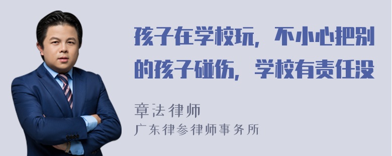 孩子在学校玩，不小心把别的孩子碰伤，学校有责任没