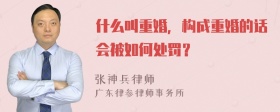 什么叫重婚，构成重婚的话会被如何处罚？